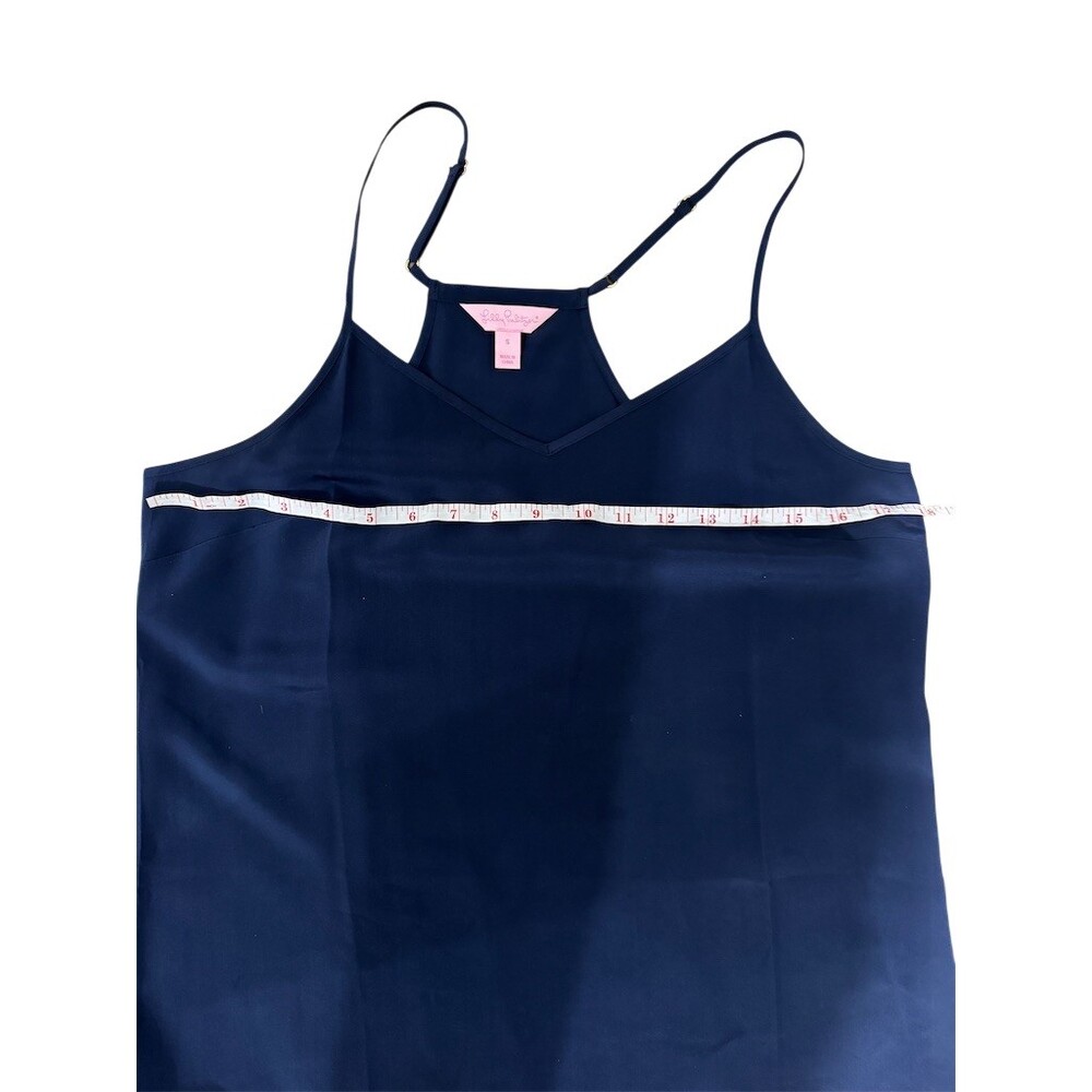 Lilly Pulitzer Cami Tank Top Womens Size S Navy Blue V-Neck Adjustable - Picture 6 of 7